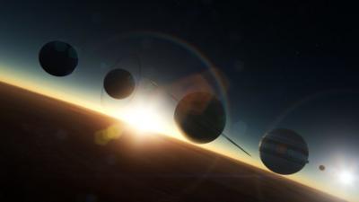 CGI image of solar system