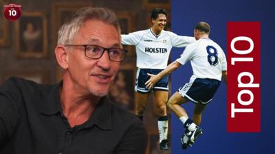 Gary Lineker now and with Paul Gascoigne in 1991