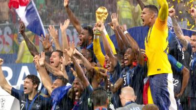 France lift the World Cup trophy