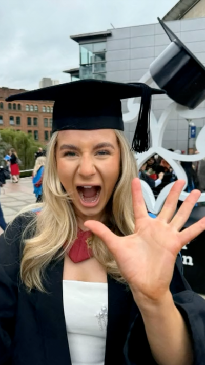 Lucy Harrison at her graduation ceremony 
