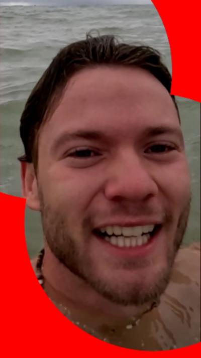 A man in the sea