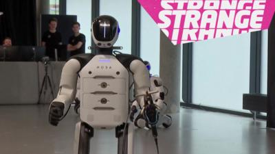A robot and the strange logo