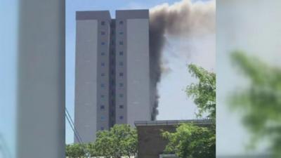 Smoke coming from tower block