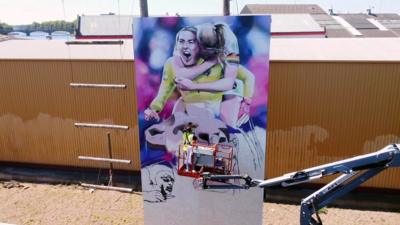 The mural of England goalkeeper Mary Earps