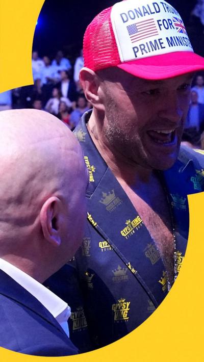 Tyson Fury talking to Dana White