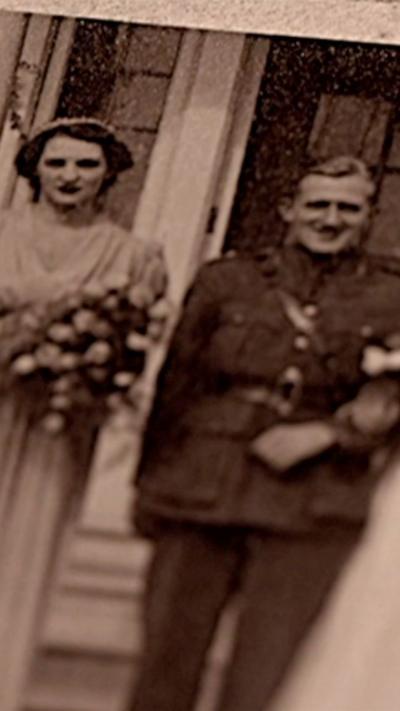A soldier and his wife