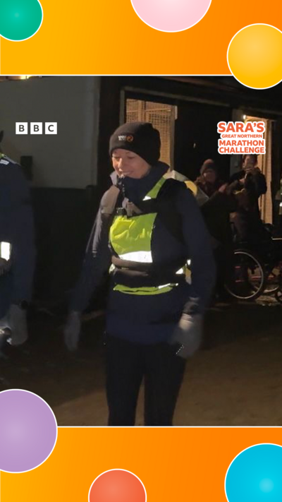 Sara Cox running in the dark