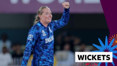 Sophie Ecclestone celebrates for England