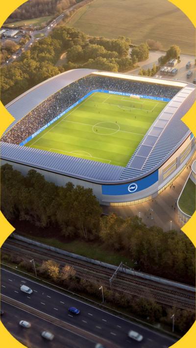 Brighton and Hove Albion have released their plans for Europe's first purpose-built women's football stadium, which will cost £75-80m.