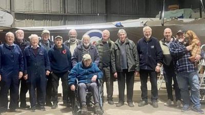 Volunteers who have been building WW1 fighter jet