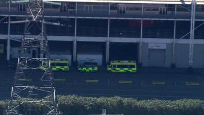 Ambulances outside ExCel Centre