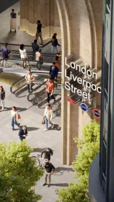 CGI of plans at London Liverpool Street station.