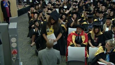 Proposal at graduation ceremony