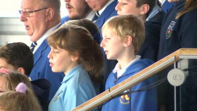 Aberfan choir at the Senedd