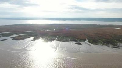 Aerial view of island