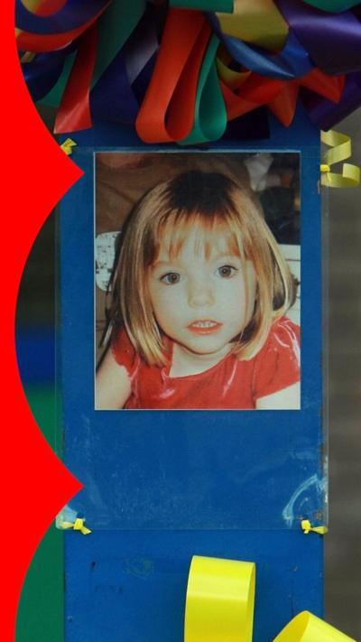 A poster of Madeleine McCann outside Glenfield Hospital in November 2007