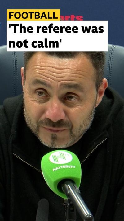 'The referee was not calm' - De Zerbi