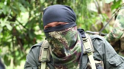 An ELN guerrilla speaks to the BBC