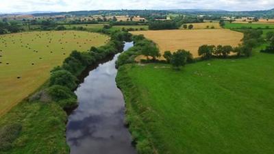 Drone shot of River Severn