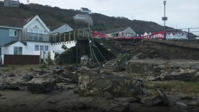 Harbour wall collapsed