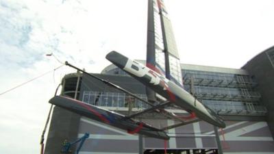 The Ben Ainslie Racing team base in Portsmouth