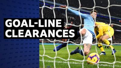 John Stones makes a goal-line clearance