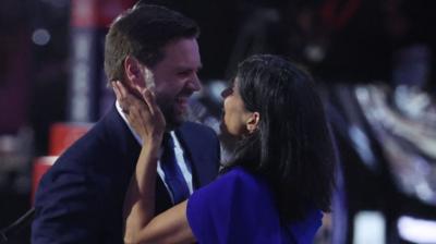 JD Vance hugs wife Usha Vance