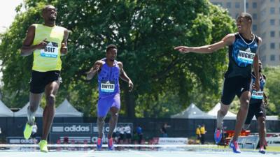 Usain Bolt and Zharnel Hughes