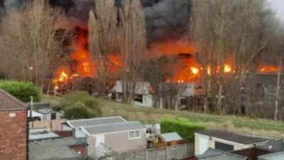 A fire in Hessle