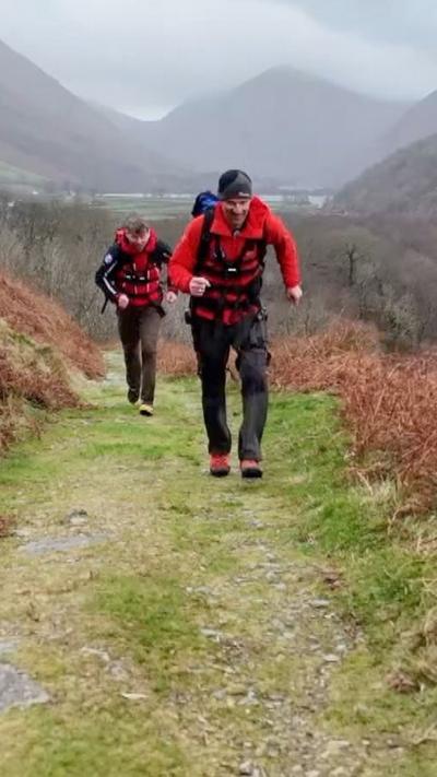 Patterdale Mountain Rescue Team trial trialling out so-called “robot trousers” on the fells