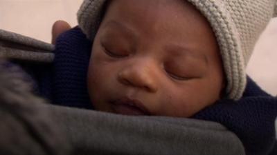 Baby Reign arrived at the train station after his mother went into labour on a train