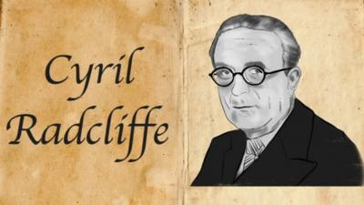 Graphic showing Cyril Radcliffe