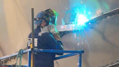 Inside Mainstay Marine - welding work