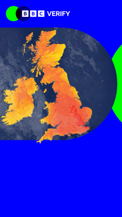 A designed image showing a map of the UK and Ireland with BBC Verify branding.