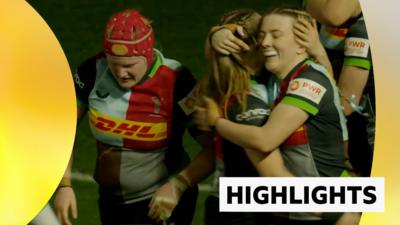 Harlequins players celebrating try