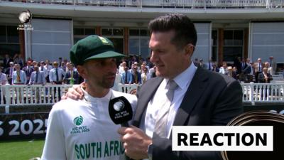 South Africa's Keshav Maharaj and Graeme Smith