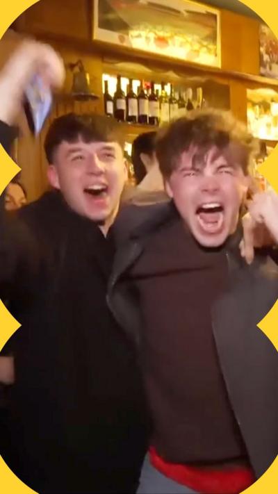 Arsenal fans celebrating