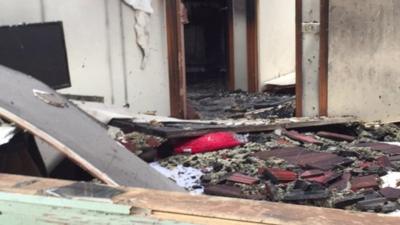 Damage caused to house following hoverboard fire