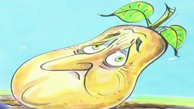 Cartoon portrays David Cameron as a pear