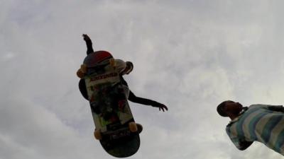 Skateboarder in Addis Ababa, Ethiopia