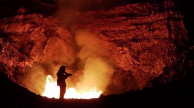 Inside a volcano