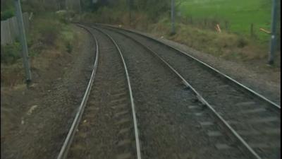 The view from the cab of a London Midland train