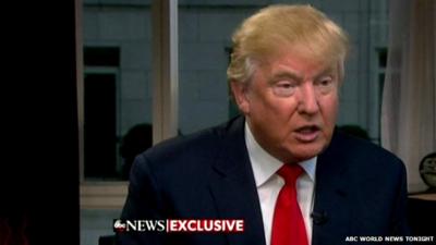 Donald Trump speaking to Barbara Walters on ABC World News Tonight