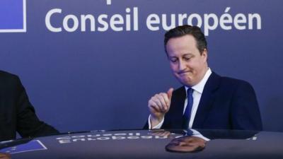 David Cameron leaving a European leaders' summit