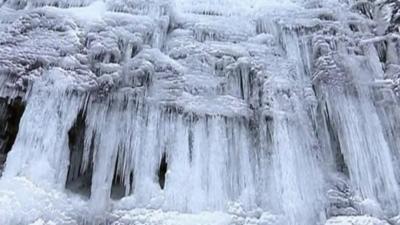 Frozen waterfall