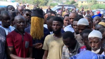 Mourners at Hussein-Suale's funeral