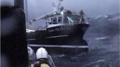 Five fishermen were rescued by the RNLI