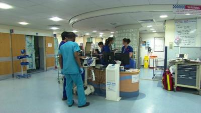 An NHS hospital nurse station