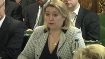 Karen Bradley addressing the NI Affairs Committee