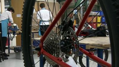 Pupils making bikes at Adams' Grammar School